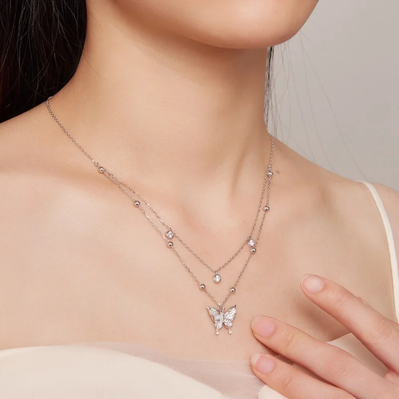 (imagem para) Colar de Dupla Corrente Estilo Pandora - BSN308 - Visualizar 8