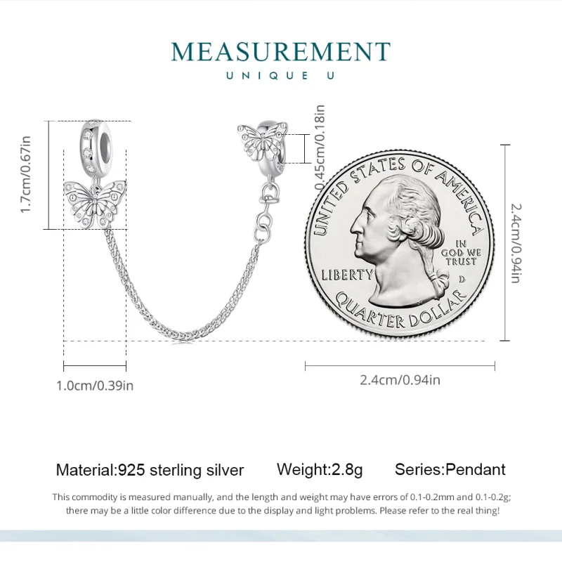 (imagem para) Corrente de Segurança Borboleta Estilo Pandora - BSC801 - Visualizar 5