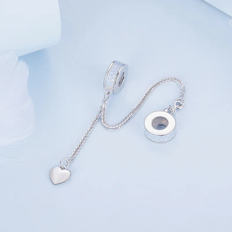 (imagem para) Corrente de Segurança Coração em Prata Estilo Pandora - BSC795 - Visualizar 3