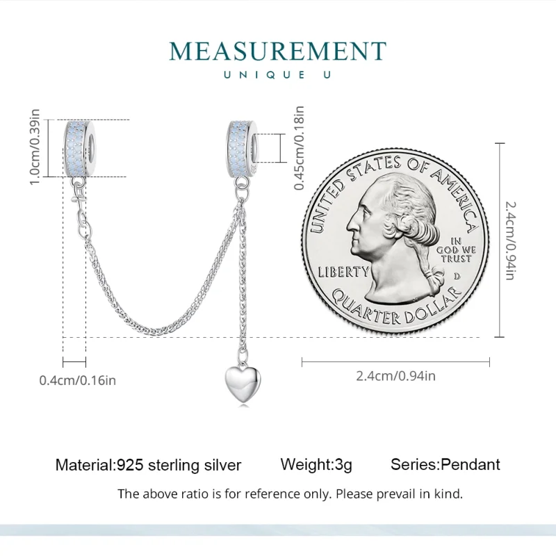 (imagem para) Corrente de Segurança Coração em Prata Estilo Pandora - BSC795 - Visualizar 5
