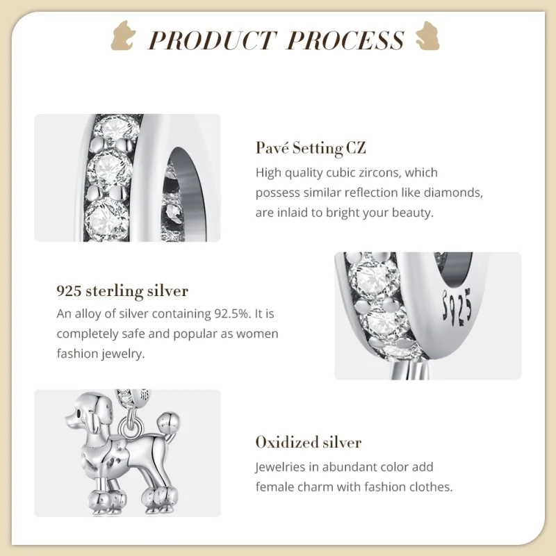 (imagem para) Pandora Style Cockapoo Pingente - BSC797 - Visualizar 5