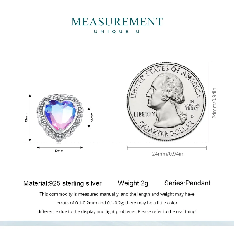 (imagem para) Pandora Style Forever meu amor Charm Coração em Gradiente de Cor - BSC830 - Visualizar 5