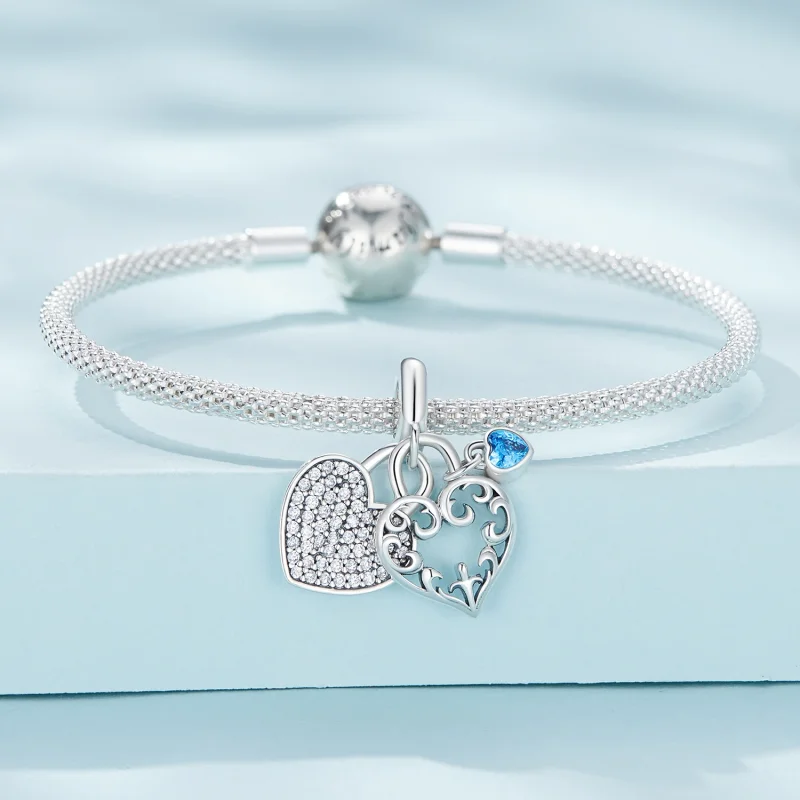 (imagem para) Pingente Coração Entrelaçado Estilo Pandora com Dangle - SCC2502 - Visualizar 3