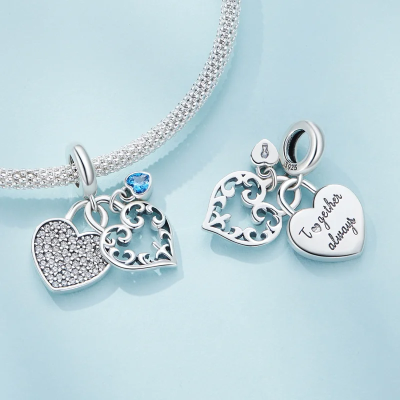 (imagem para) Pingente Coração Entrelaçado Estilo Pandora com Dangle - SCC2502 - Visualizar 4