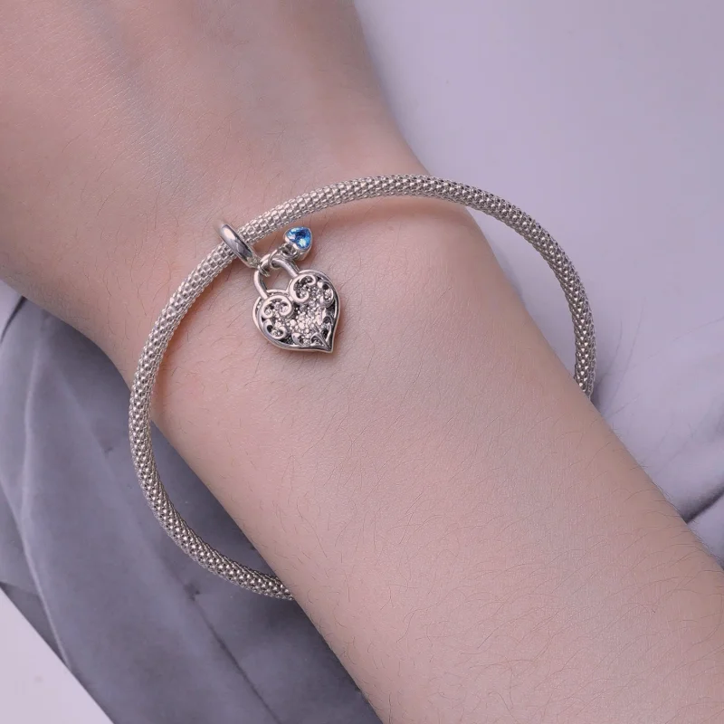 (imagem para) Pingente Coração Entrelaçado Estilo Pandora com Dangle - SCC2502 - Visualizar 5