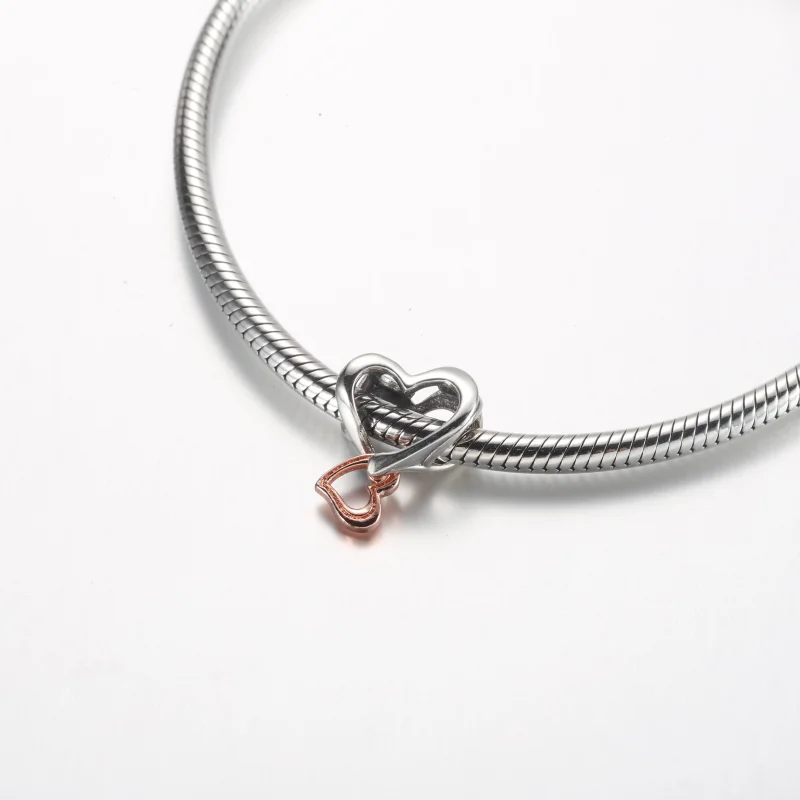 (imagem para) Charm Pandora Coração Infinito Vazado em Dois Tons - 782642C00 - Visualizar 5