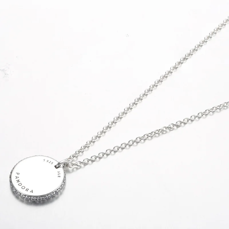 (imagem para) Colar com Pingente Redondo Pandora Timeless Pavé - 392632C01-45 - Visualizar 3