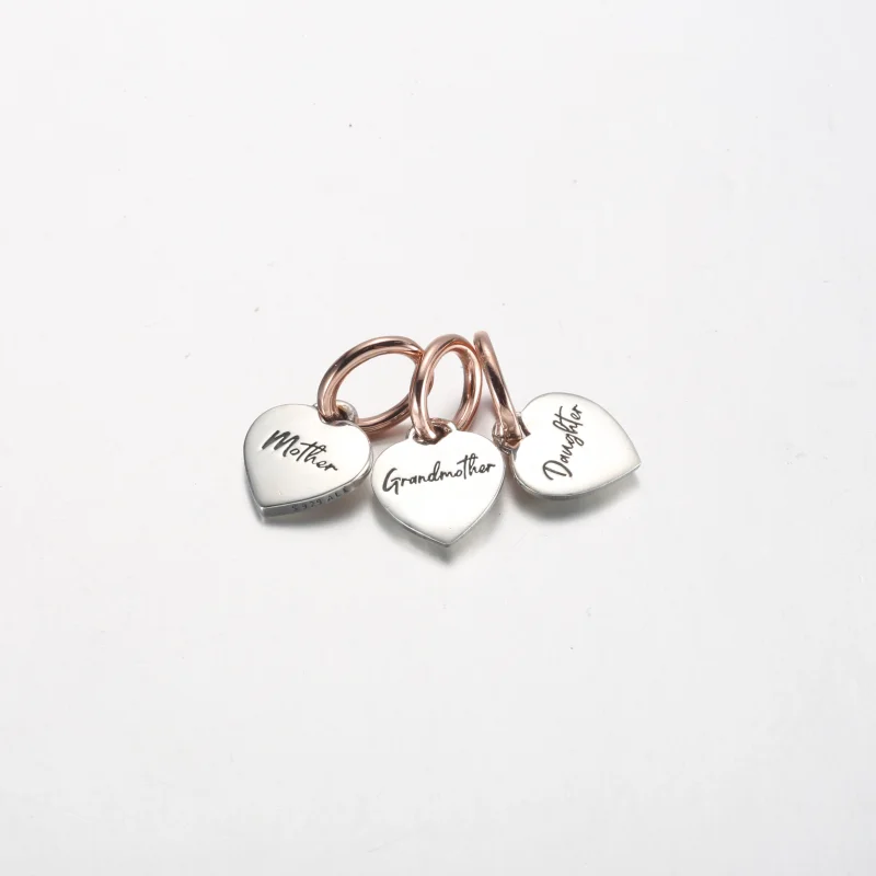 (imagem para) Pandora Duas Cores Família de Corações Divisível Geração Pingente Triplo - 78264 - Visualizar 2