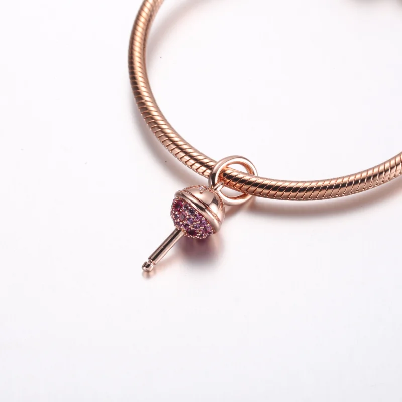 (imagem para) Pandora Lollipop pingente duplo banhado a ouro rosa 14k - 782598C01 - Visualizar 4