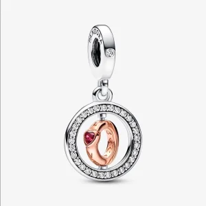 (imagem para) Pandora Love giratório em prata esterlina e banho de ouro rosa 14k - 782600C01