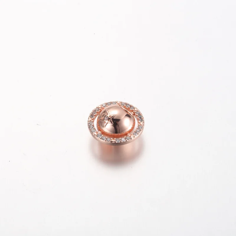 (imagem para) Pandora Saturno planeta charm banhado a ouro rosa 14k com zircônia cúbica incolo - Visualizar 2