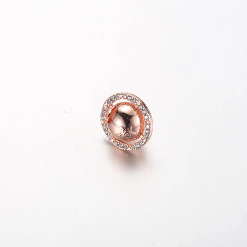 (imagem para) Pandora Saturno planeta charm banhado a ouro rosa 14k com zircônia cúbica incolo - Visualizar 5