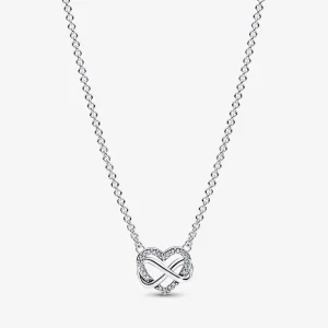 Pandora Sparkling Infinity Heart Collier Colar - 392666C01-50 (imagem para) Pandora Sparkling Infinity Heart Collier Colar - 392666C01-50