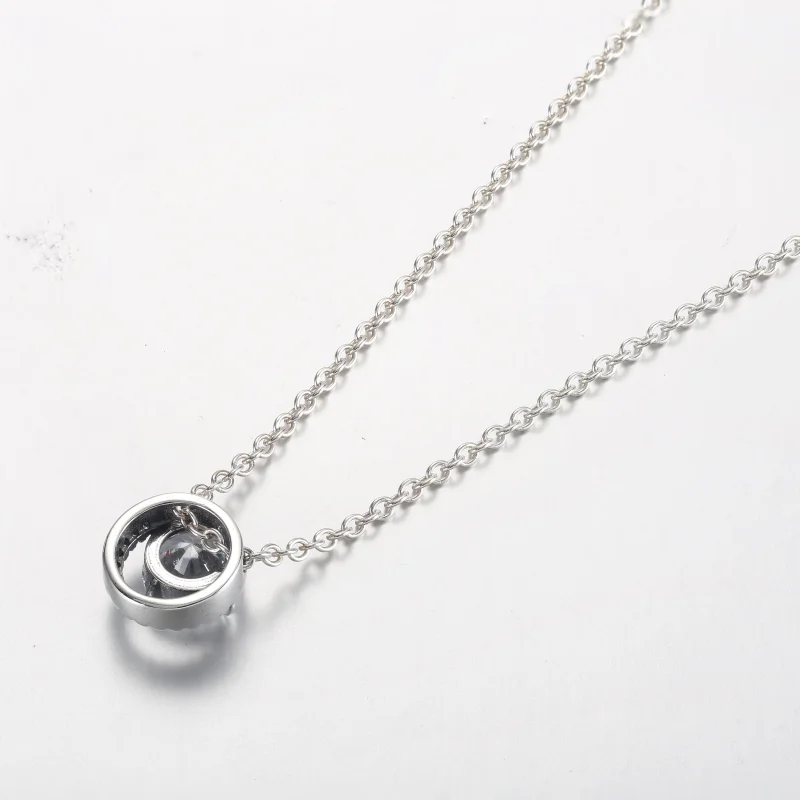 (imagem para) Pandora Sparkling Round Halo Pendant Collier Necklace - 361174C01-45 - Visualizar 3