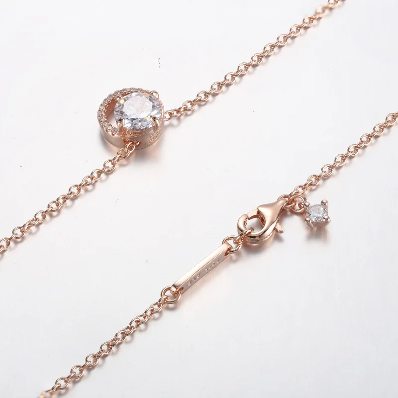 (imagem para) Pandora Sparkling Round Halo Pendant Collier Necklace - 361174C02-45 - Visualizar 5