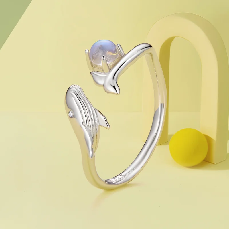 (imagem para) Anel Aberto Baleia Estilo Pandora - BSR473-E - Visualizar 2