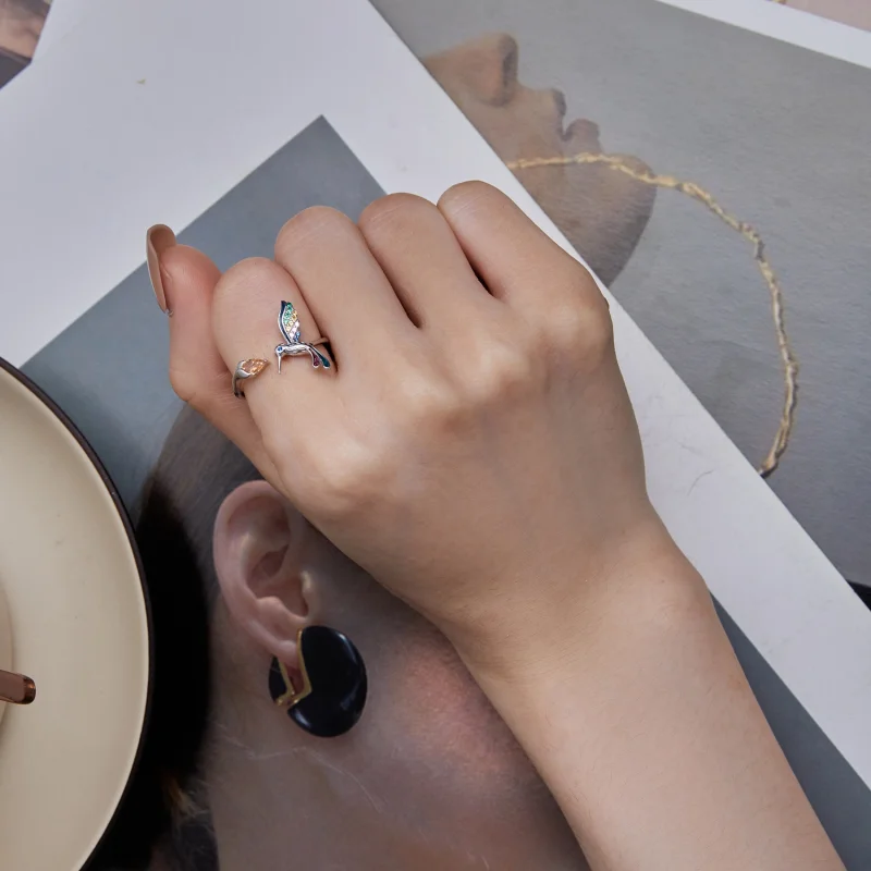 (imagem para) Anel Aberto Beija-Flor Estilo Pandora - BSR391 - Visualizar 7