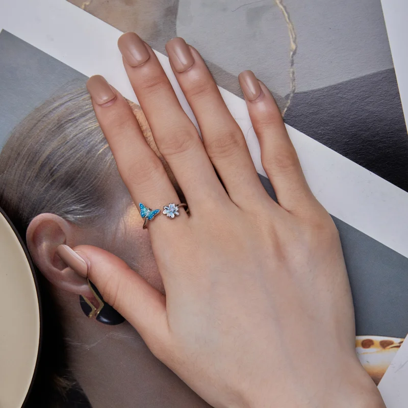 (imagem para) Anel Aberto Borboleta Estilo Pandora - SCR911 - Visualizar 5