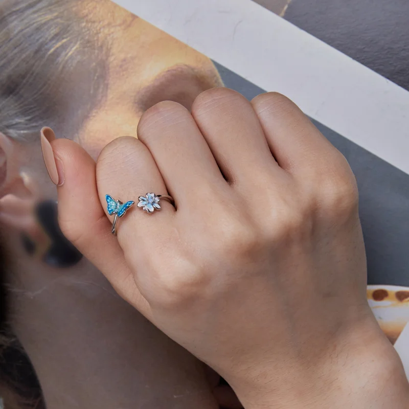 (imagem para) Anel Aberto Borboleta Estilo Pandora - SCR911 - Visualizar 6