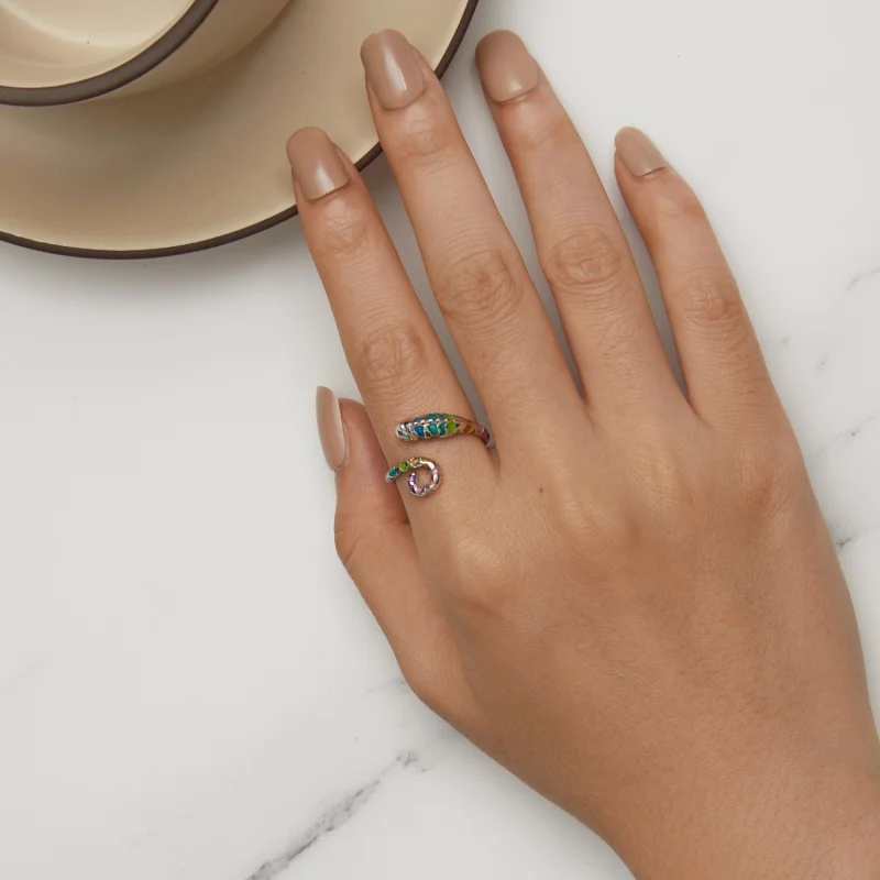 (imagem para) Anel Aberto Camaleão Estilo Pandora - BSR475-E - Visualizar 6