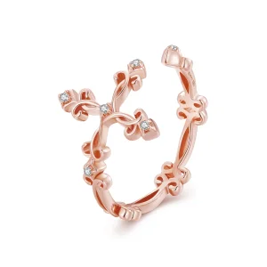 (imagem para) Anel Aberto Cruz Prata Estilo Pandora - BSR041-C