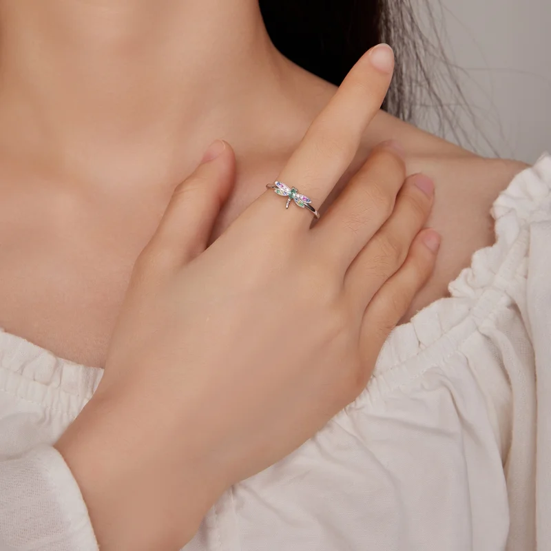 (imagem para) Anel Aberto de Libélula Estilo Pandora - BSR384 - Visualizar 4