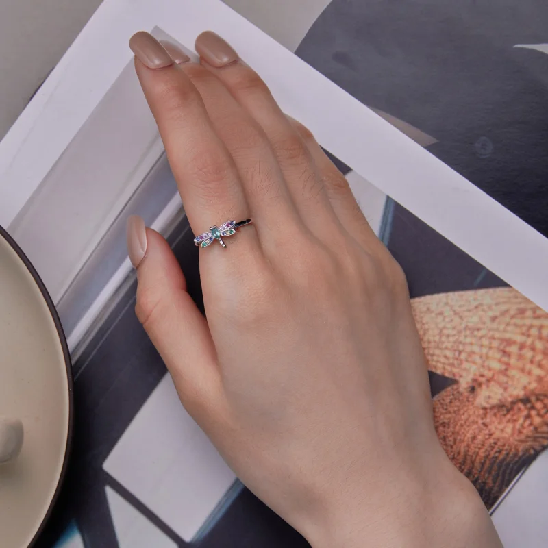 (imagem para) Anel Aberto de Libélula Estilo Pandora - BSR384 - Visualizar 6