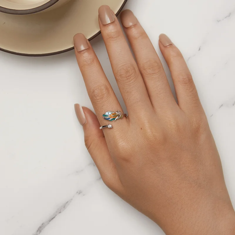 (imagem para) Anel Aberto de Pena Estilo Pandora - BSR469-E - Visualizar 5