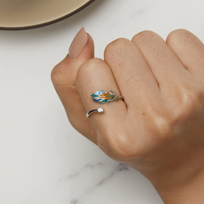 (imagem para) Anel Aberto de Pena Estilo Pandora - BSR469-E - Visualizar 6