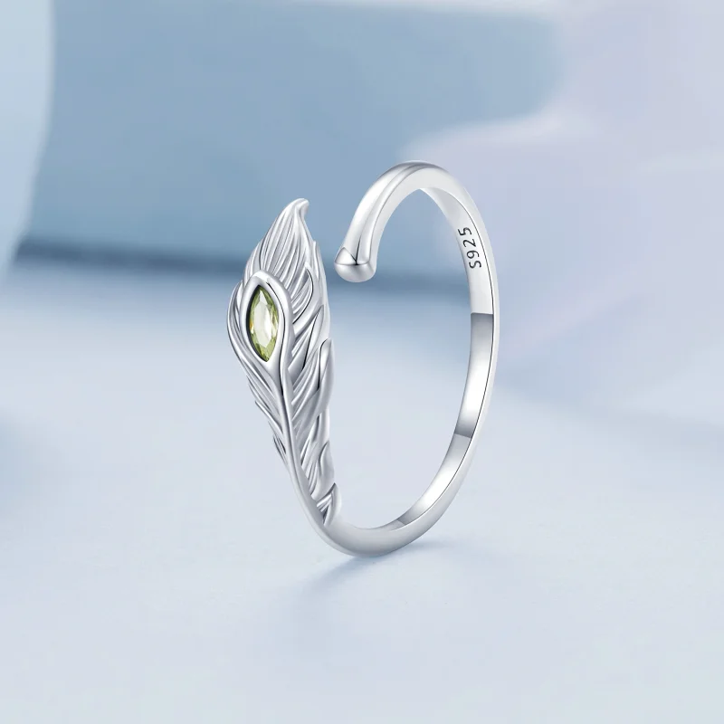 (imagem para) Anel Aberto de Penas de Pavão Estilo Pandora - BSR424 - Visualizar 2