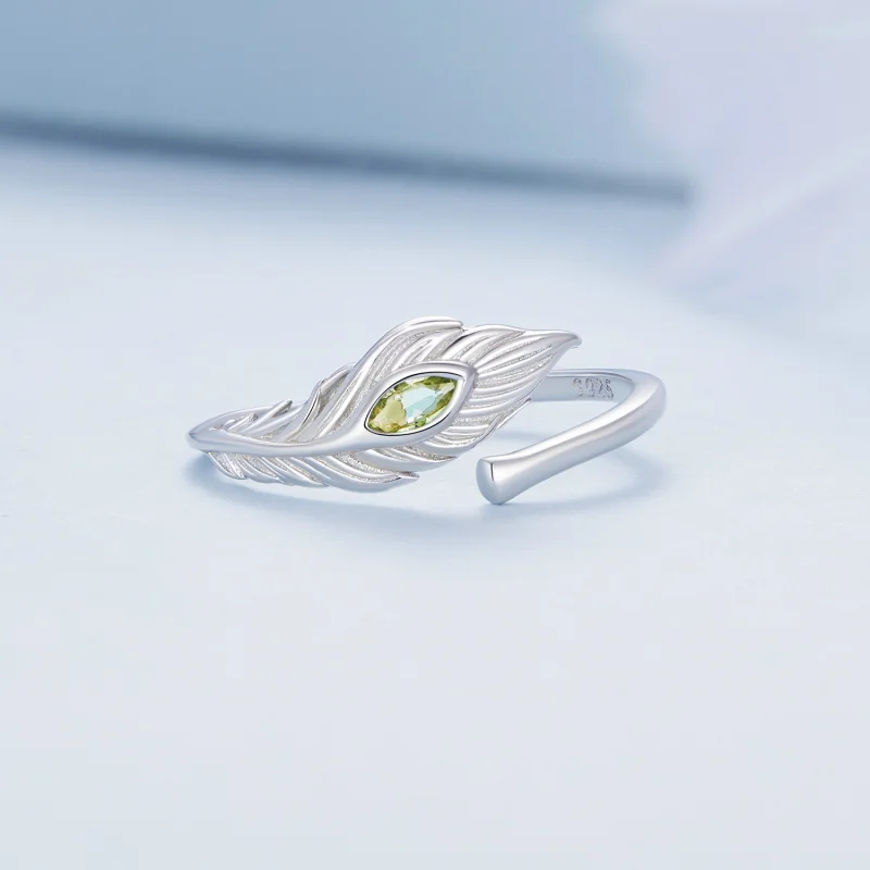 (imagem para) Anel Aberto de Penas de Pavão Estilo Pandora - BSR424 - Visualizar 3