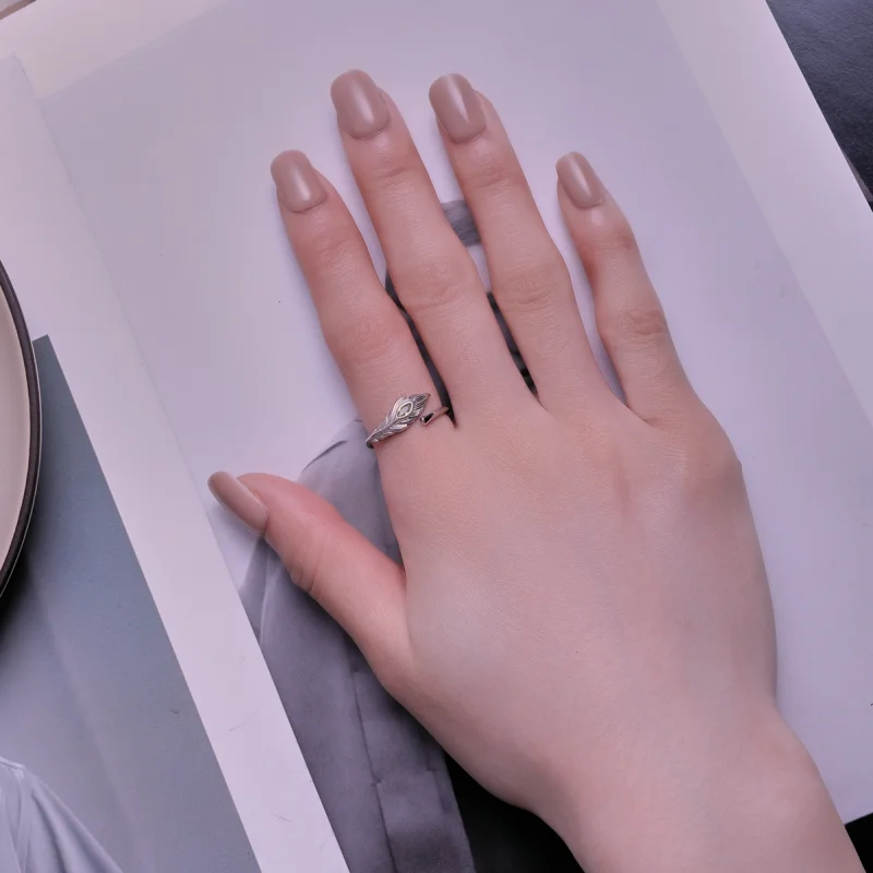 (imagem para) Anel Aberto de Penas de Pavão Estilo Pandora - BSR424 - Visualizar 4