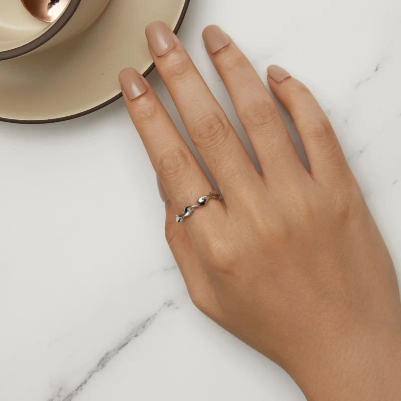 (imagem para) Anel Aberto de Prata Sterling Torcida Estilo Pandora - BSR468-E - Visualizar 5