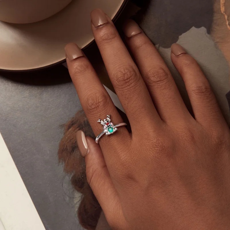 (imagem para) Anel Aberto de Rena de Natal Estilo Pandora - BSR493-E - Visualizar 5