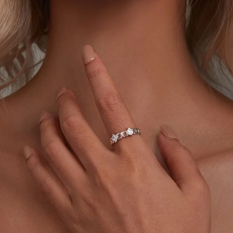 (imagem para) Anel Aberto Estilo Pandora com Corrente - SCR977-E - Visualizar 4