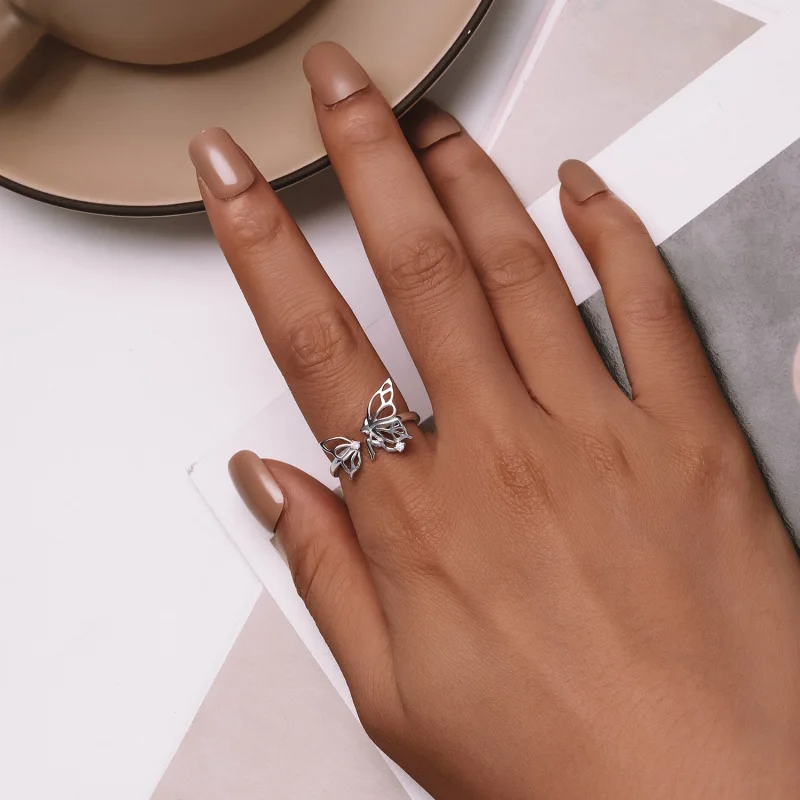 (imagem para) Anel Aberto Estilo Pandora Fada Borboleta - BSR484-E - Visualizar 5