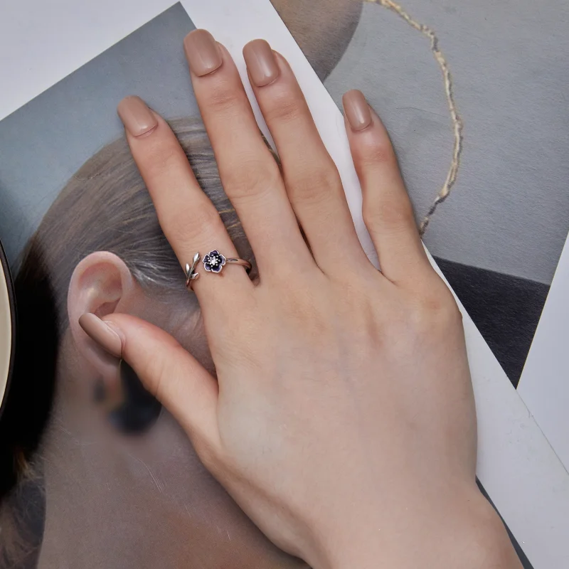 (imagem para) Anel Aberto Estilo Pandora Flor - BSR394 - Visualizar 7