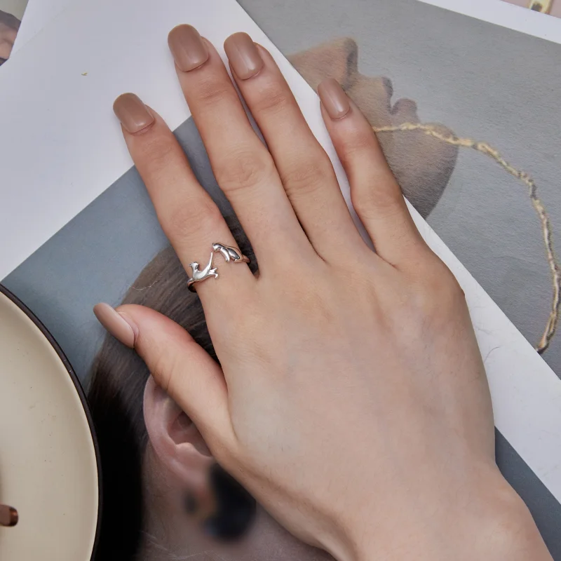 (imagem para) Anel Aberto Estilo Pandora Gato - SCR917 - Visualizar 7