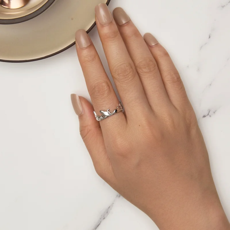 (imagem para) Anel Aberto Estilo Pandora Gato - SCR944-E - Visualizar 3