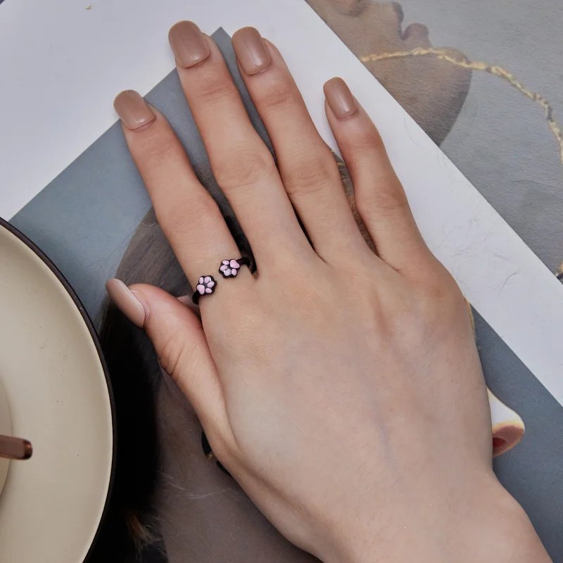 (imagem para) Anel Aberto Garra de Gato Preto Estilo Pandora - SCR913 - Visualizar 5