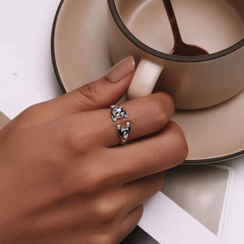 (imagem para) Anel Aberto Panda Estilo Pandora - SCR969-E - Visualizar 5