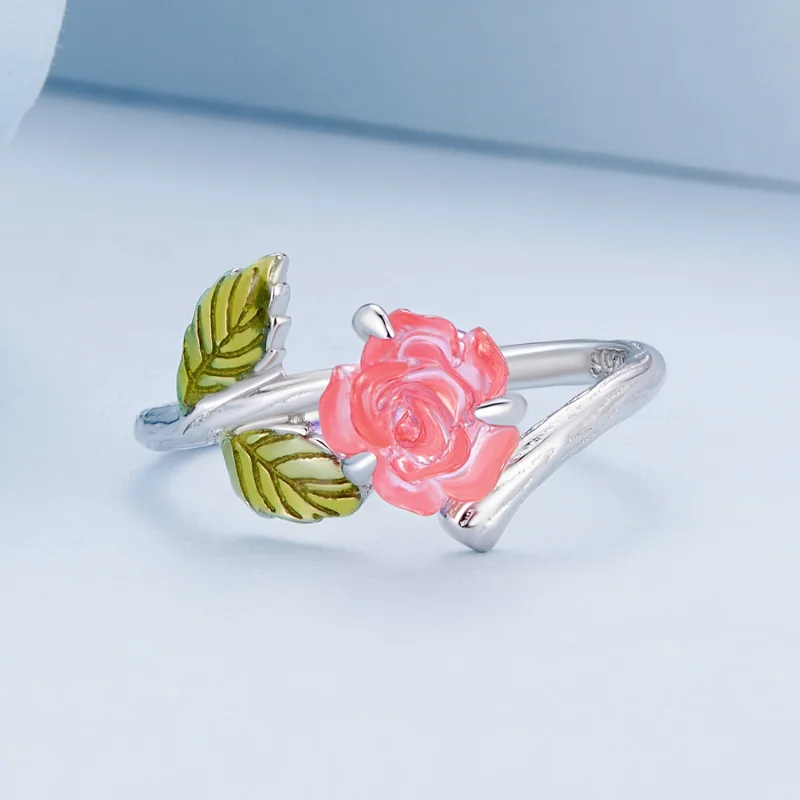 (imagem para) Anel Aberto Rosa de Cristal Estilo Pandora - BSR472-PKE - Visualizar 6