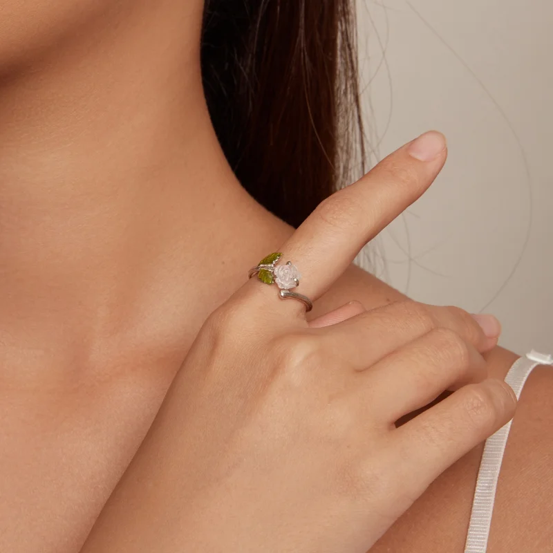 (imagem para) Anel Aberto Rosa de Cristal Estilo Pandora - BSR472-PKE - Visualizar 8