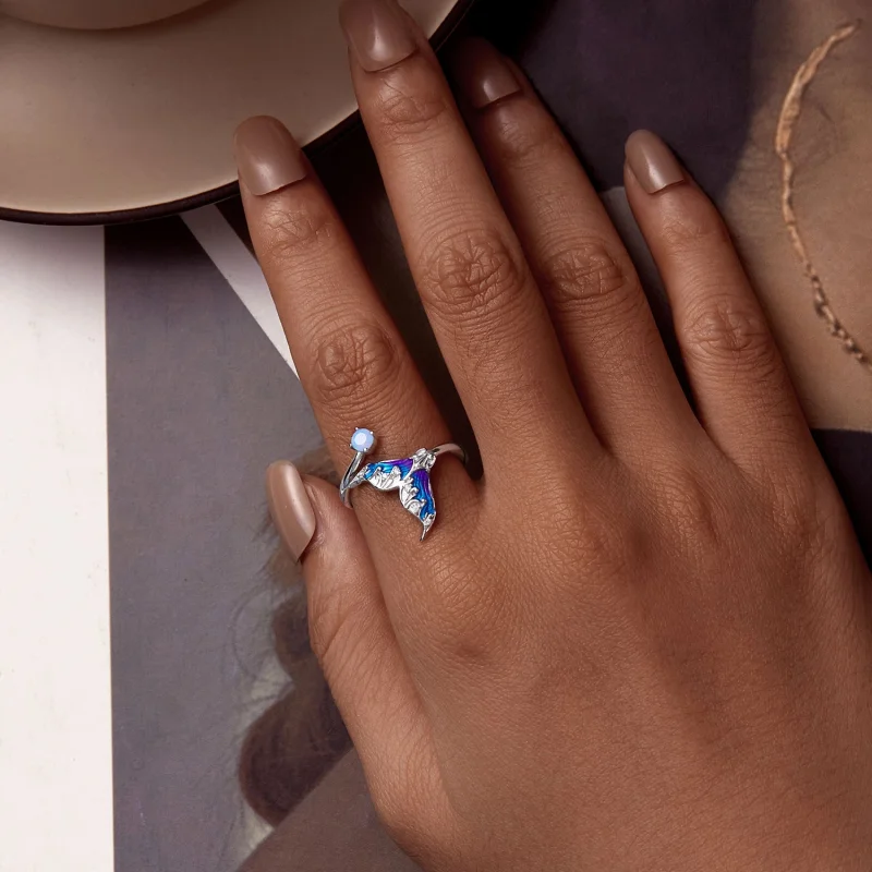 (imagem para) Anel Aberto Sereia dos Sonhos Estilo Pandora - BSR494-E - Visualizar 5