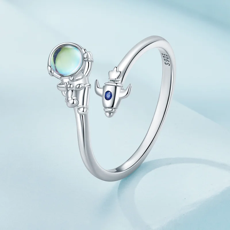 (imagem para) Anel Astronauta Nave Espacial Estilo Pandora Aberto - SCR920 - Visualizar 2