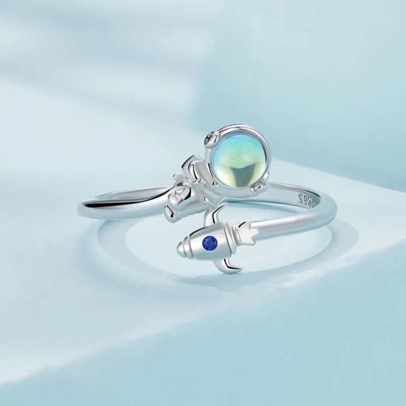 (imagem para) Anel Astronauta Nave Espacial Estilo Pandora Aberto - SCR920 - Visualizar 3