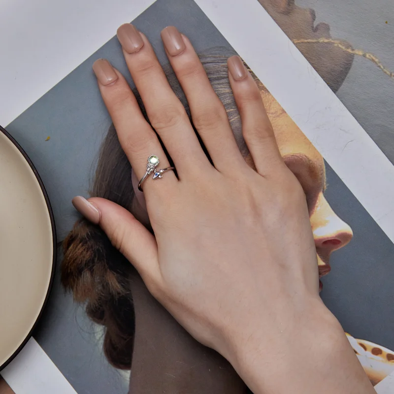 (imagem para) Anel Astronauta Nave Espacial Estilo Pandora Aberto - SCR920 - Visualizar 5