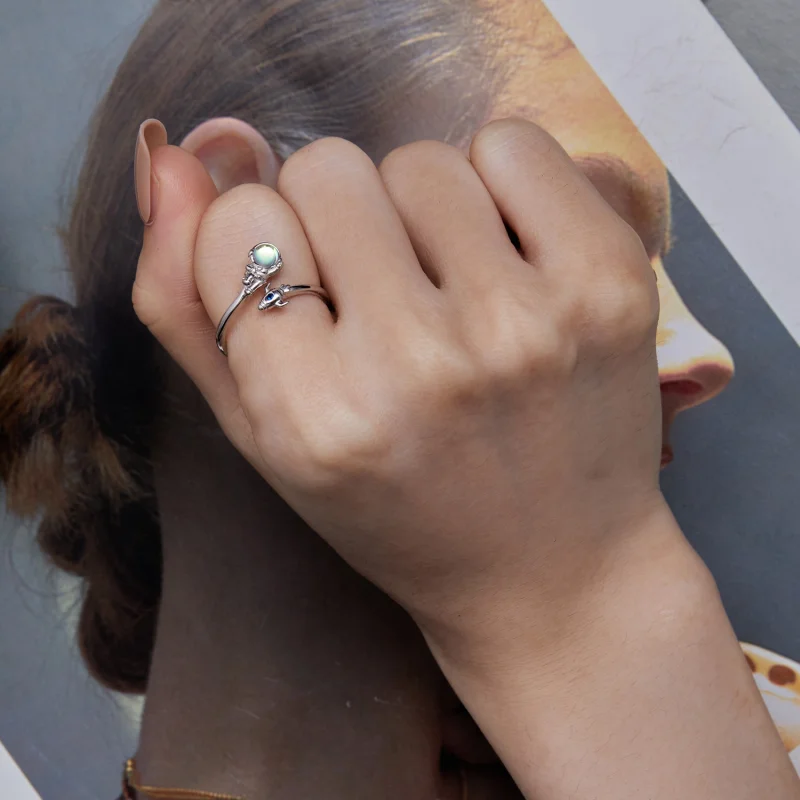 (imagem para) Anel Astronauta Nave Espacial Estilo Pandora Aberto - SCR920 - Visualizar 7