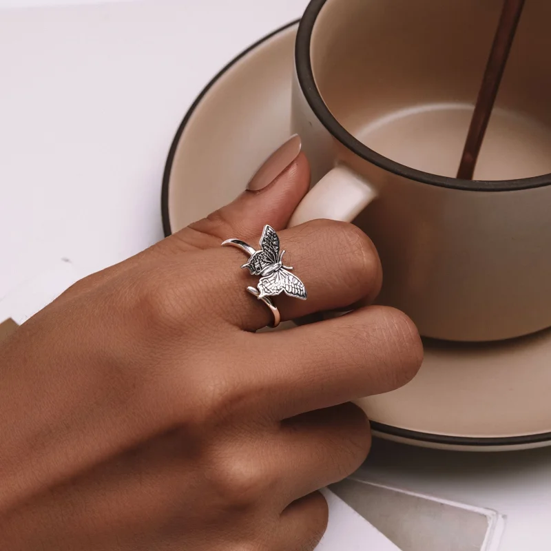 (imagem para) Anel Borboleta Estilo Pandora Aberto - SCR966-E - Visualizar 5