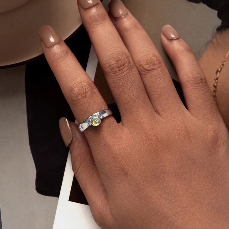 (imagem para) Anel de Casal Estilo Pandora Sol, Lua e Estrelas Aberto - BSR491-E - Visualizar 5